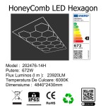 Tavan led honeycomb 14 hexagoane